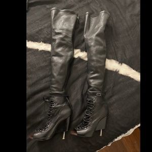 Rare Givenchy Leather Corset Thigh High Boots SIZE US38.5